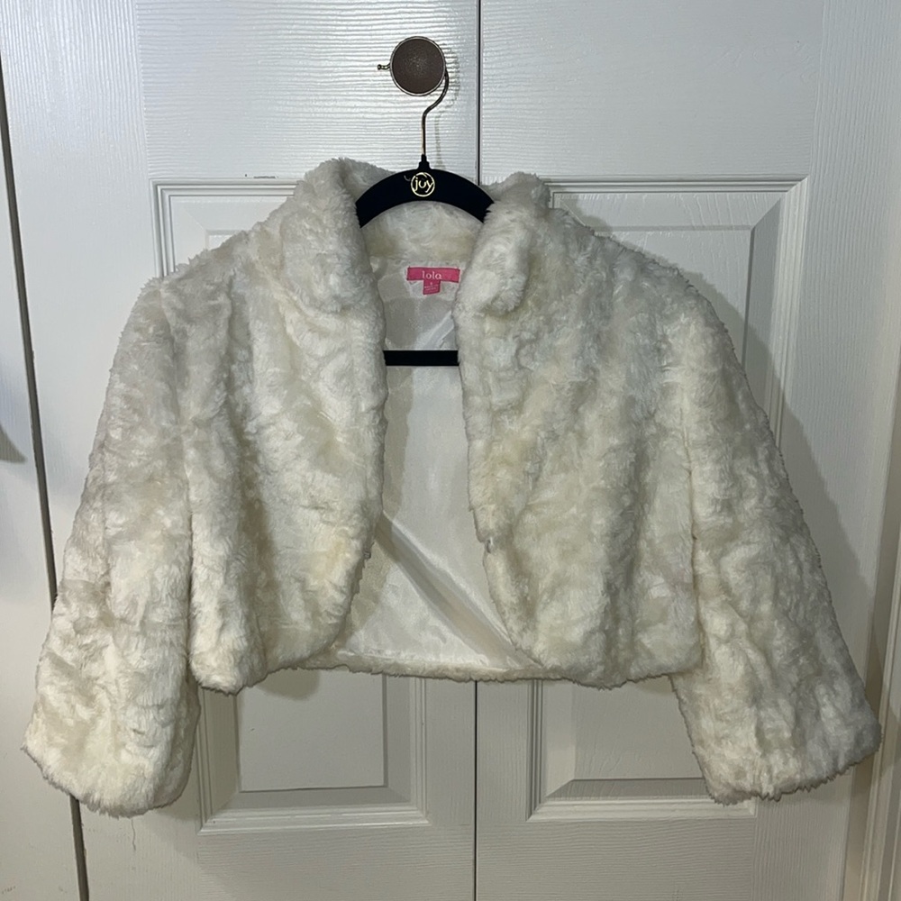 White Faux Fur Cardigan